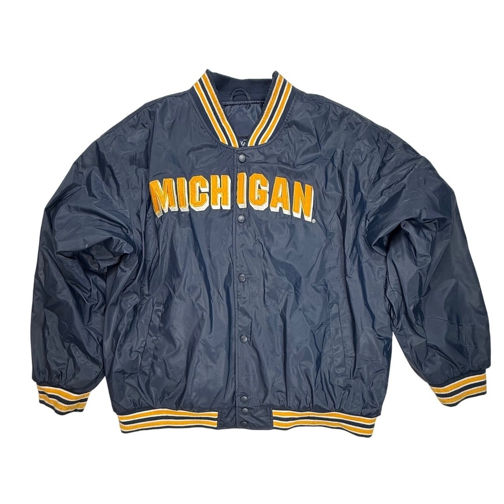 Steve & Barrys Michigan Varsity Jacket Mens 3XL Navy Blue Bomber S#10305 Vintage
